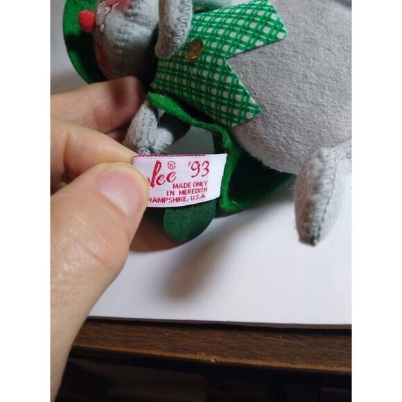 ANNALEE St Patrick's Day Irish Dressed Mouse With Beer Mug 1993 Anthropomorphic - Picture 5 of 5